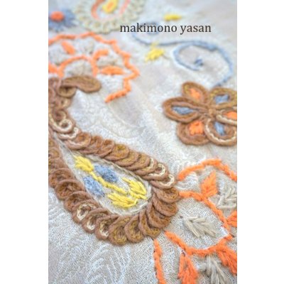 画像5: ウールコットン　三重ね刺繍ストール