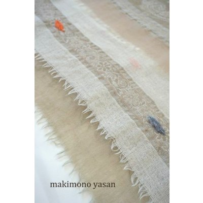 画像4: ウールコットン　三重ね刺繍ストール