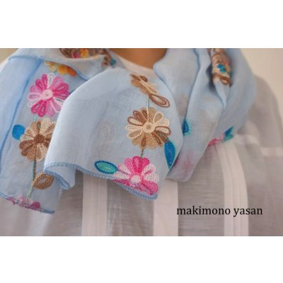 画像6: コットン刺繍大判ストール