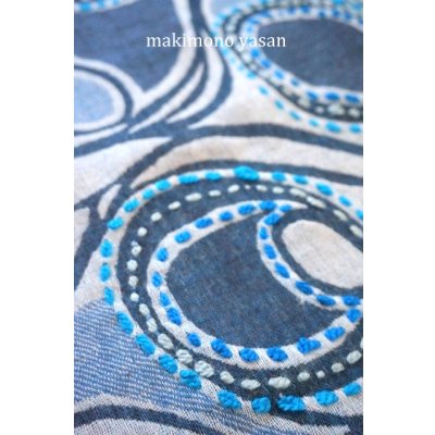 画像3: ウールコットンストール【刺繍あり】