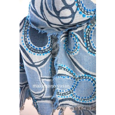 画像5: ウールコットンストール【刺繍あり】