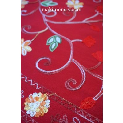 画像3: カシミア混花刺繍ウールストール